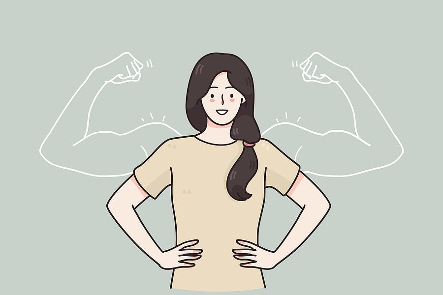 woman showing her muscles