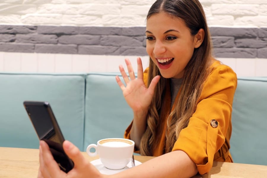 woman video calling someone