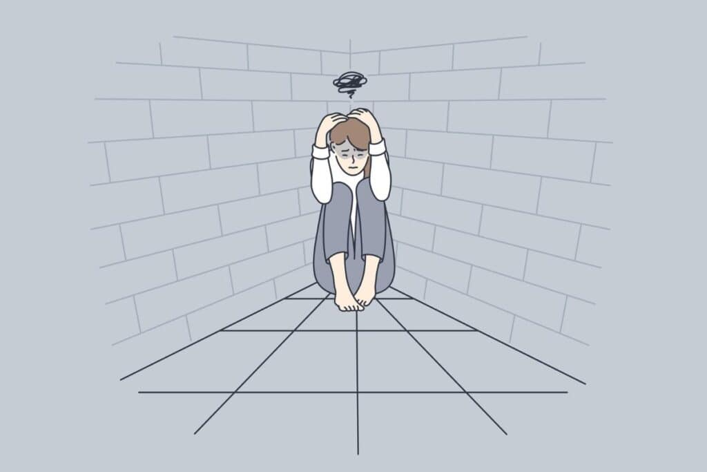 Woman struggling with sadness