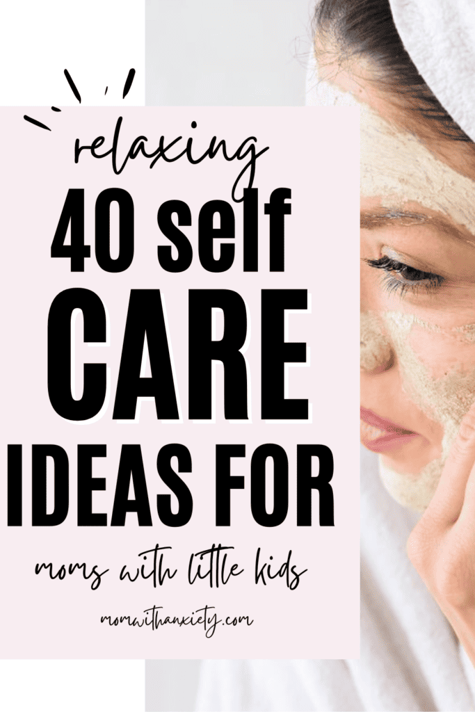 self care ideas for moms pin image