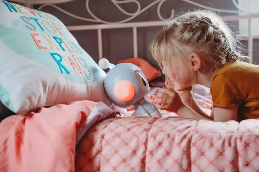 Daughter with Codi on her bed