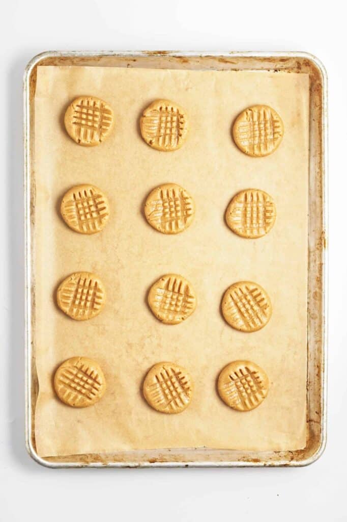 flattened out cookies on sheet