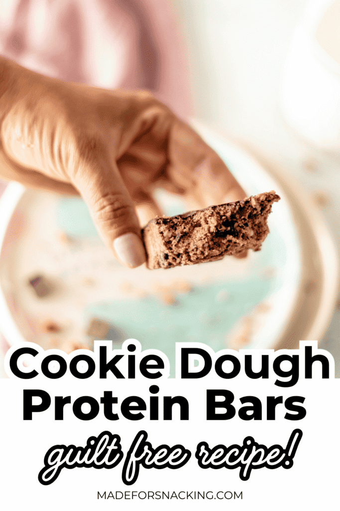 Cookie Dough Protein Bark recipe pin image