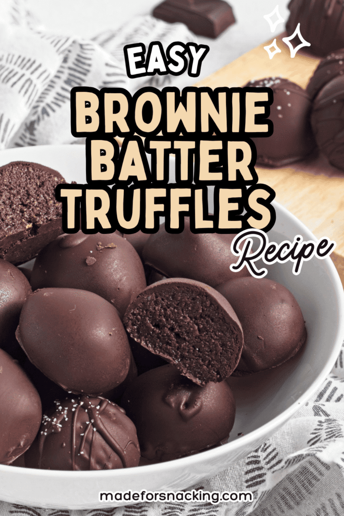 Easy Brownie batter Truffles Recipe pin image