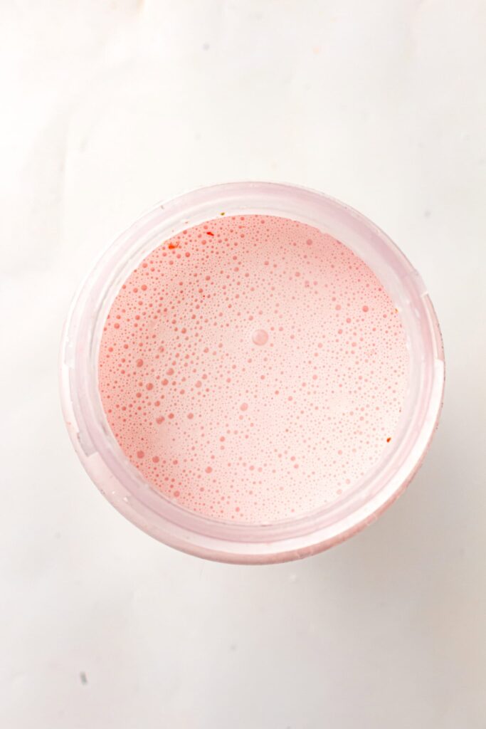 All ingredients blended into a smooth and creamy mixture for ice cream.